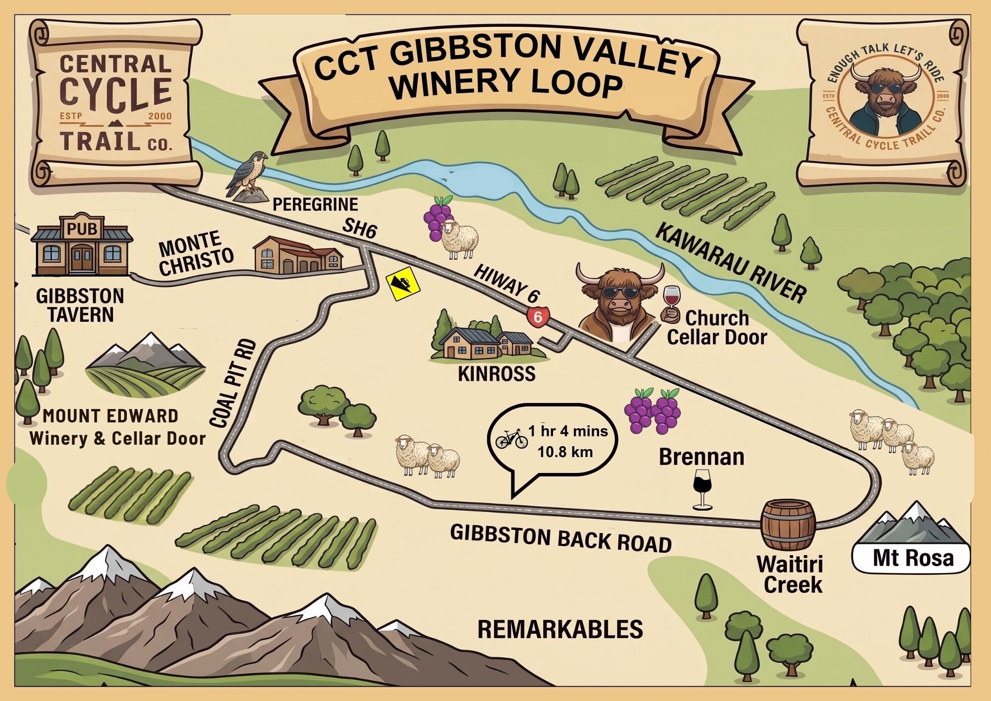 Gibbston Valley Wineries Loop Map - July 26 Final